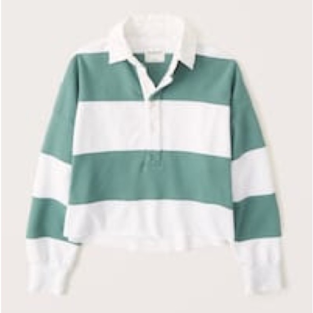 abercrombie boxy rugby polo sweatshirt, size s